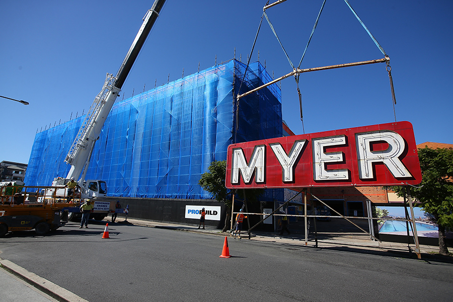 Iconic Myer sign returns to Coorparoo Square