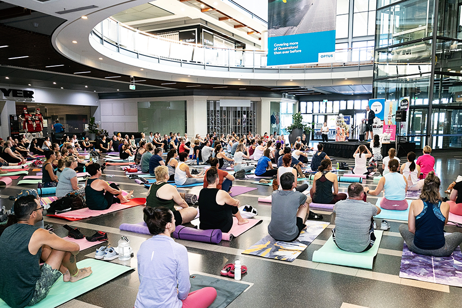 Caneland Central sets record for Australia’s largest yoga lesson in a shopping centre