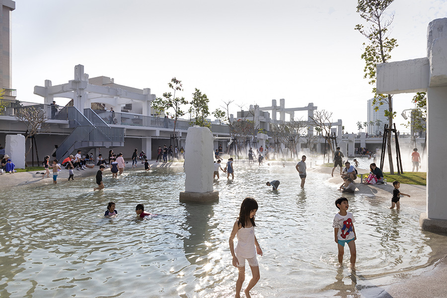 Ruined mall turns in to lush lagoon and park