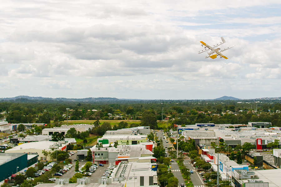 World-first drone delivery takes off from shopping centre in QLD