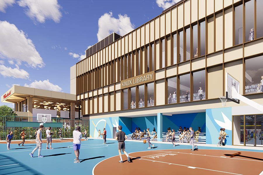 The reimagining of Westfield Knox to include community basketball court