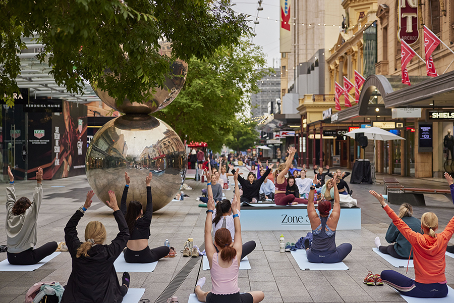 ‘Rundle Mall’s Biggest Yoga Session’ breaks record