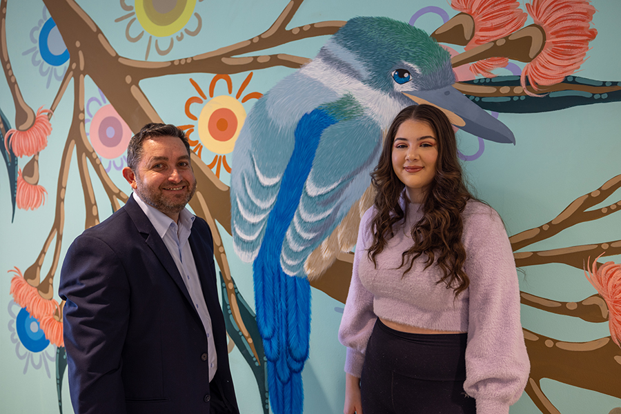 Emerging Indigenous artist unveils mural at Belmont Forum dedicated to community