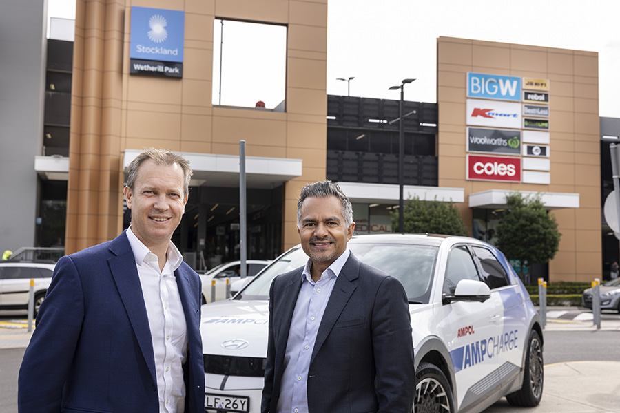 Stockland and Ampol launch ultra-fast EV charging partnership